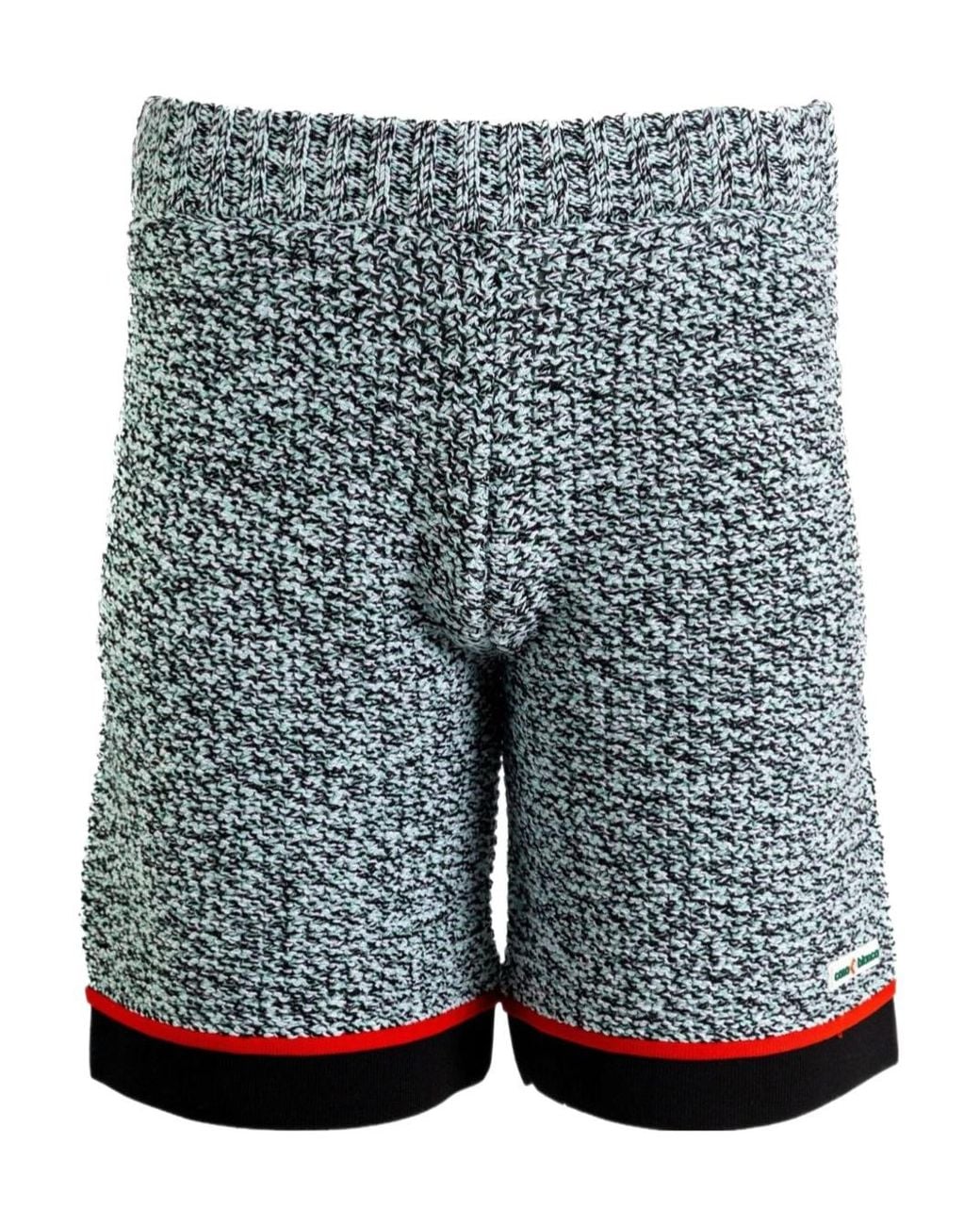 Casablanca Blue Textured Trim Shorts for men