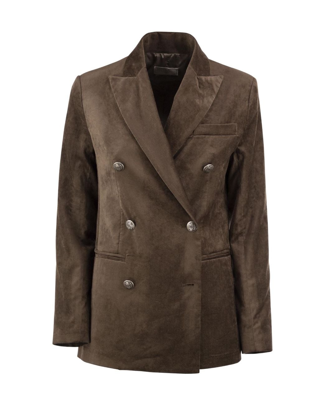 Antonelli Brown Double-Breasted Long-Sleeve Blazer