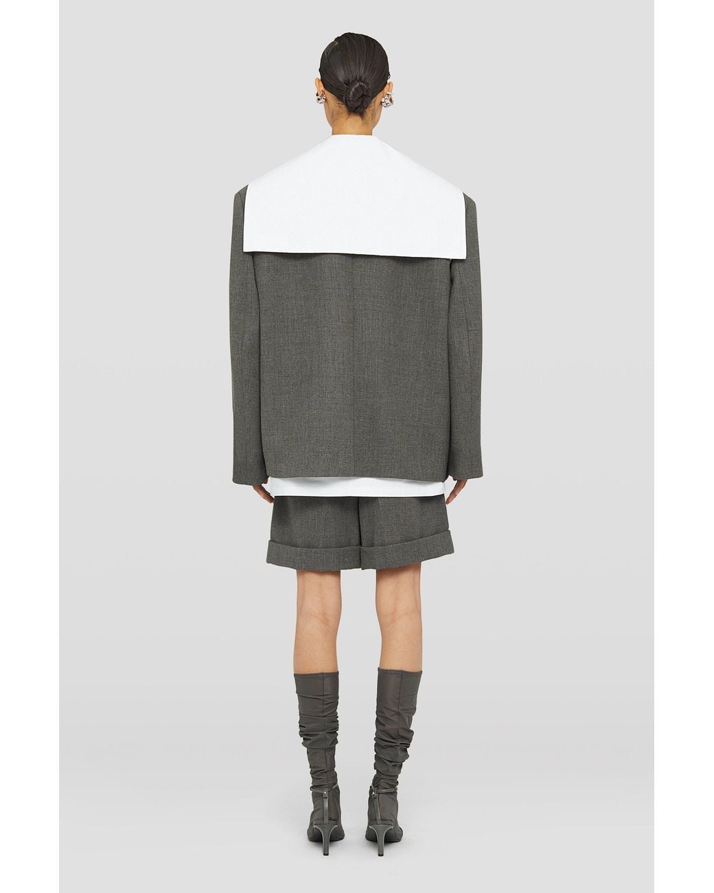 Jil Sander Gray Turn-Up Hem Tailored Shorts