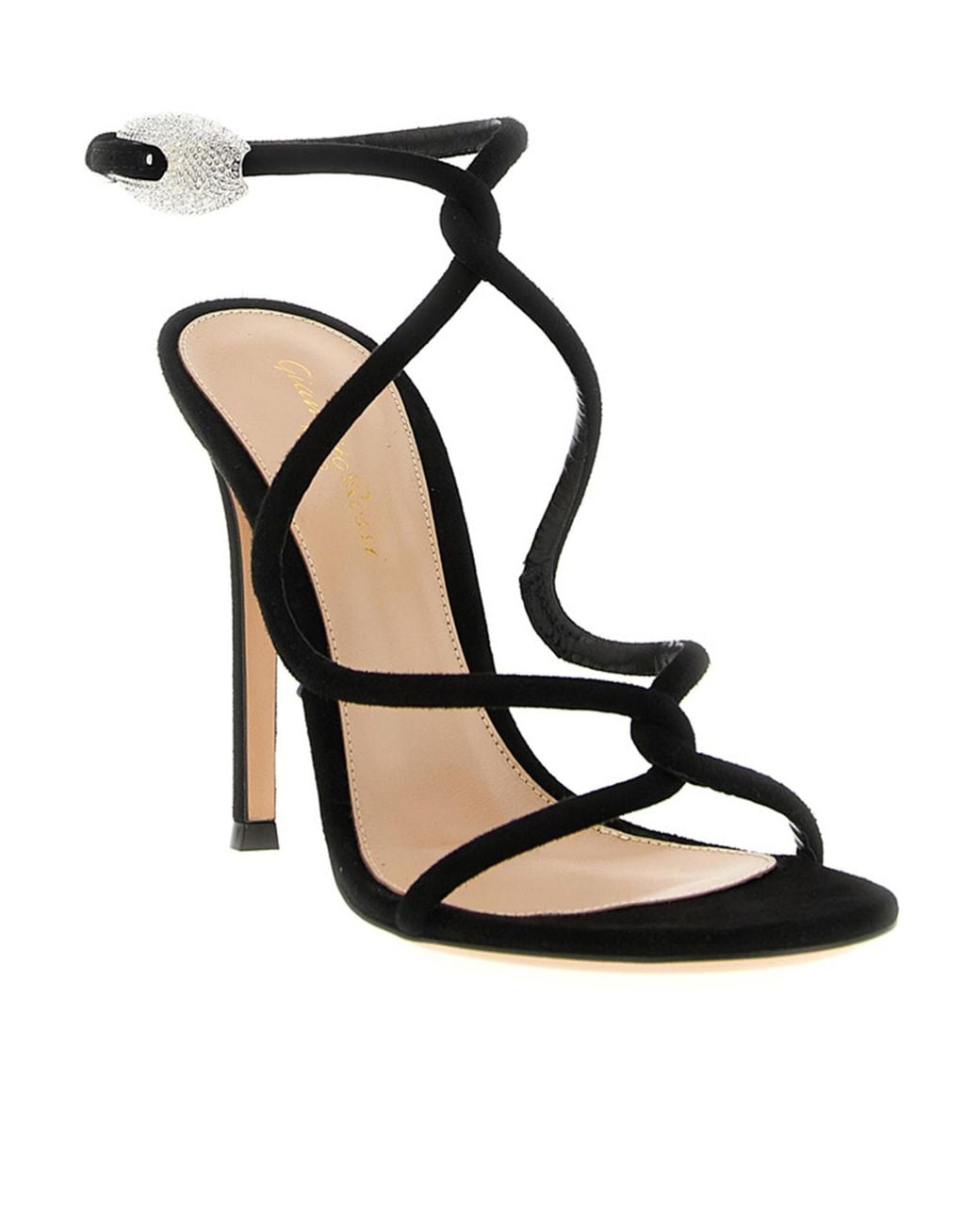 Gianvito Rossi Black Open Toe Strappy Heeled Sandals