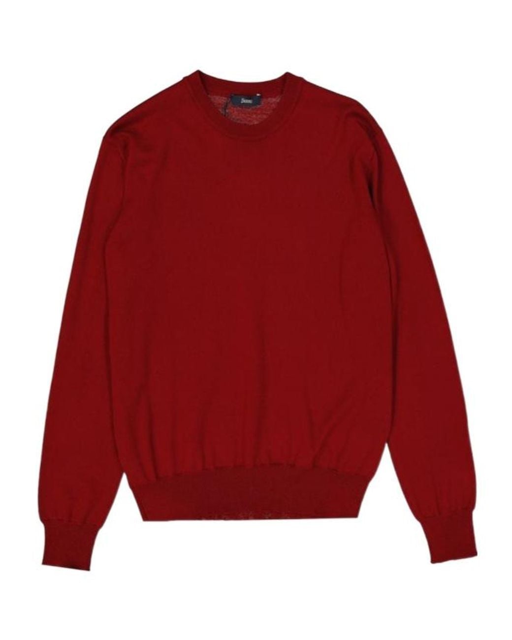 Herno Red Virgin Wool Sweatshirt for men