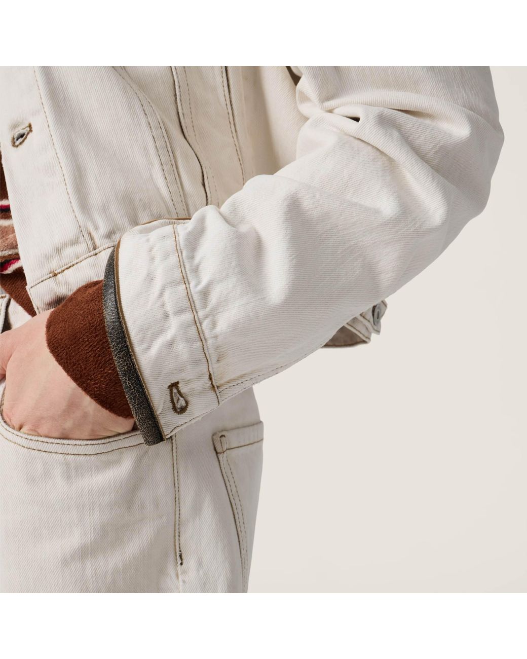 Miu Miu White Button-Up Denim Jacket