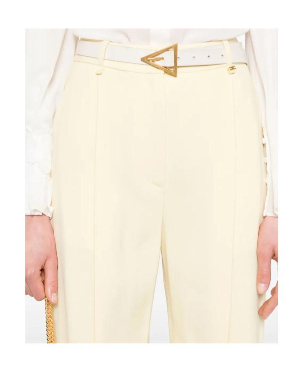 Elisabetta Franchi White Pleated Trousers
