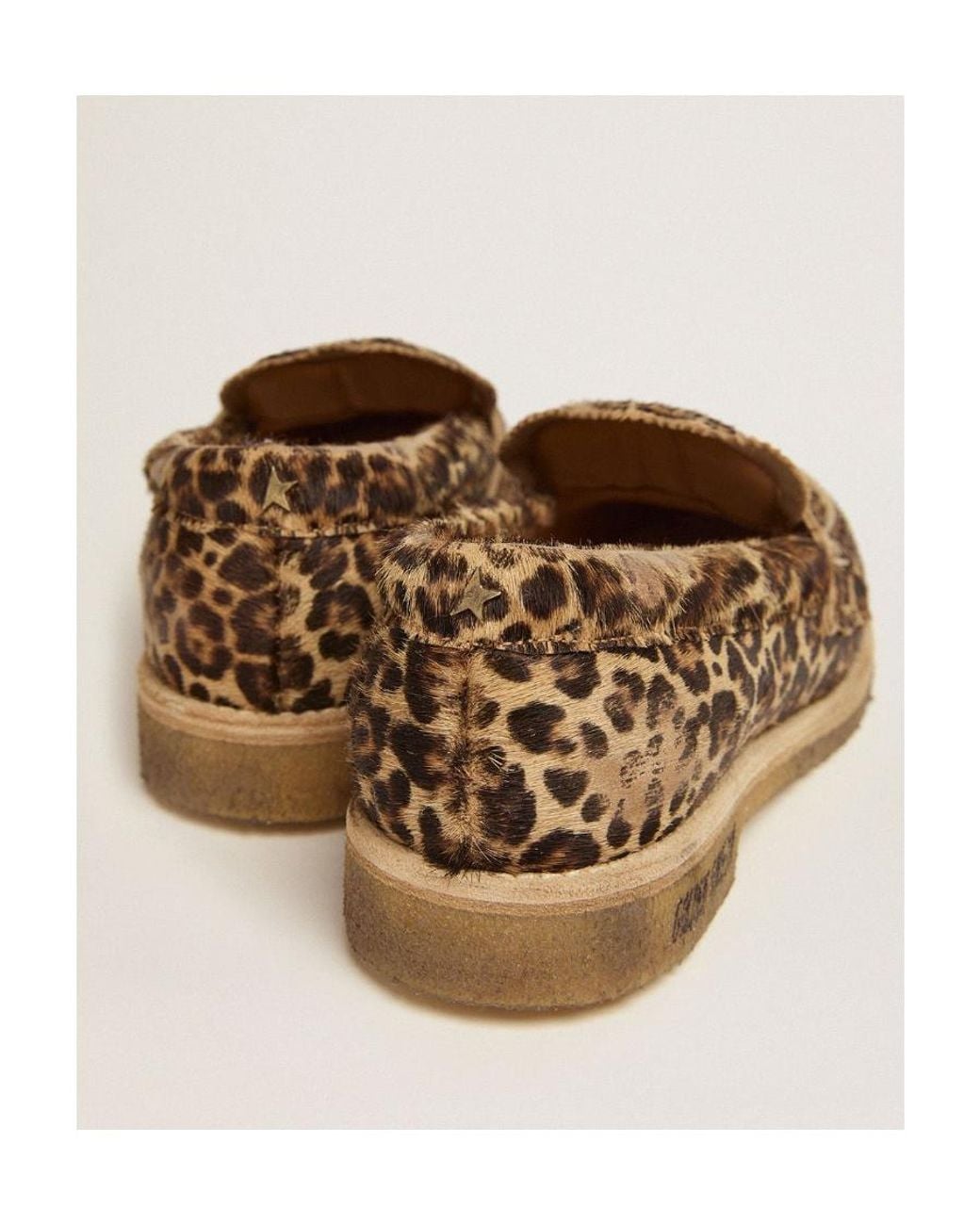 Golden Goose Deluxe Brand Brown Leopard-Printed Round-Toe Loafers