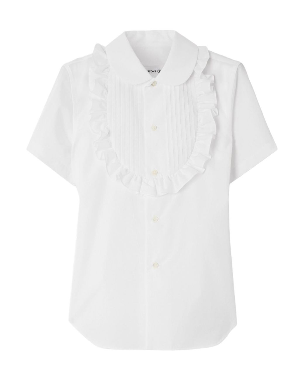 Comme des Garçons White Solid Color Long-Sleeve Shirt
