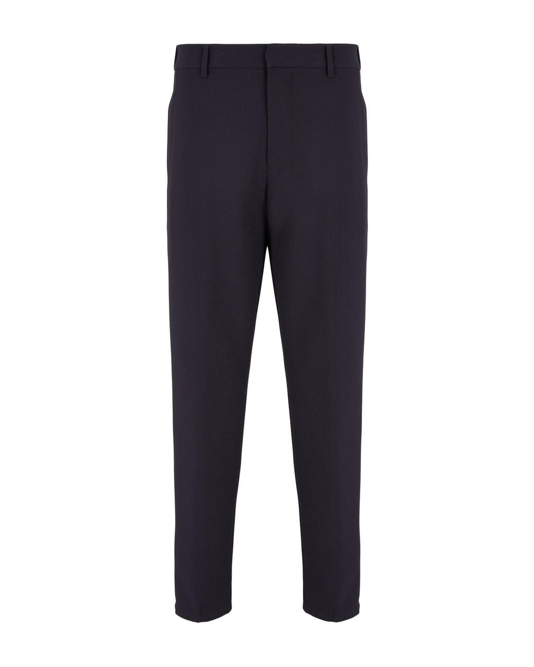Emporio Armani Blue Pleated Tapered Trousers for men