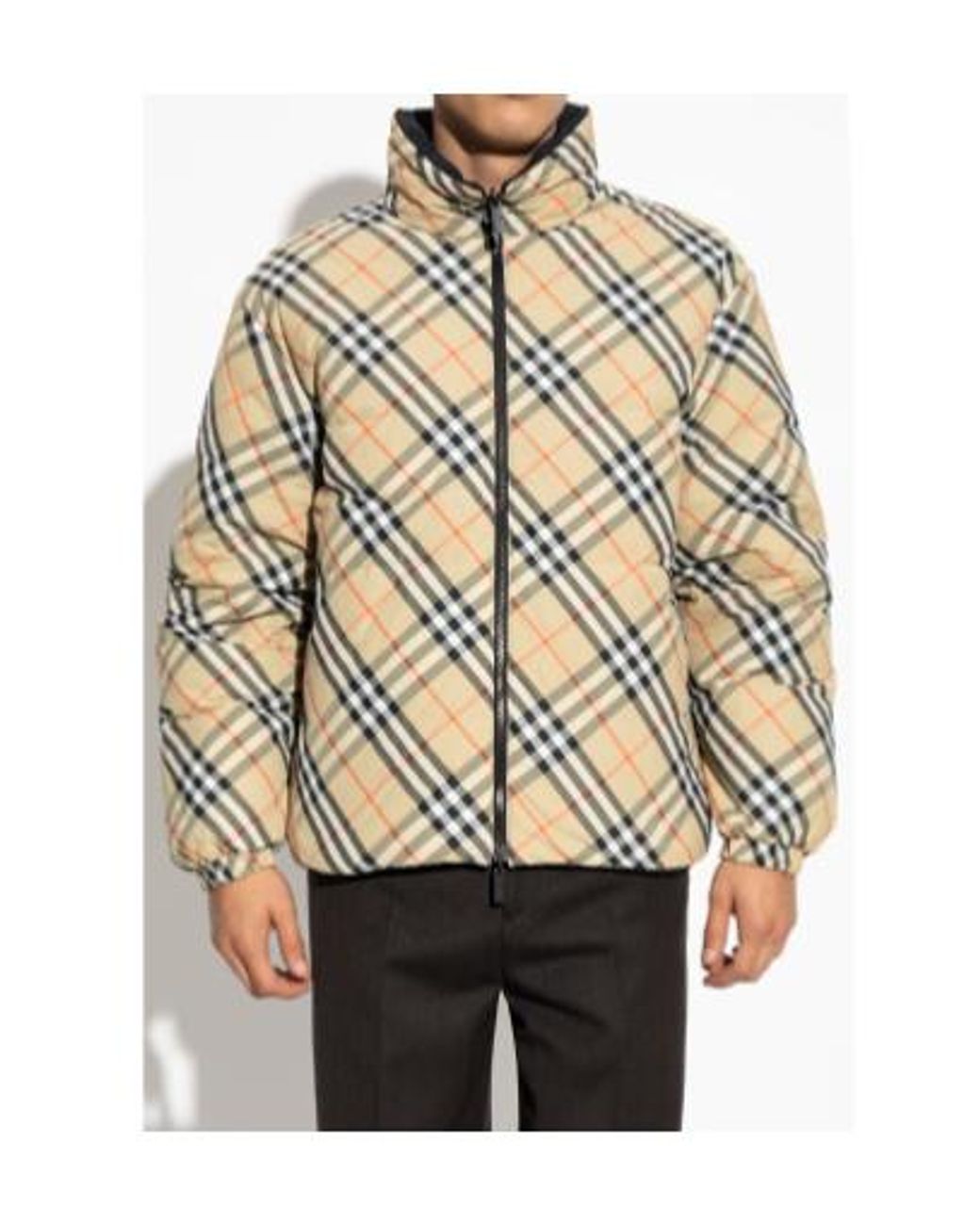 Burberry Metallic Checked Zip-Up Reversible Padded Jacket for men