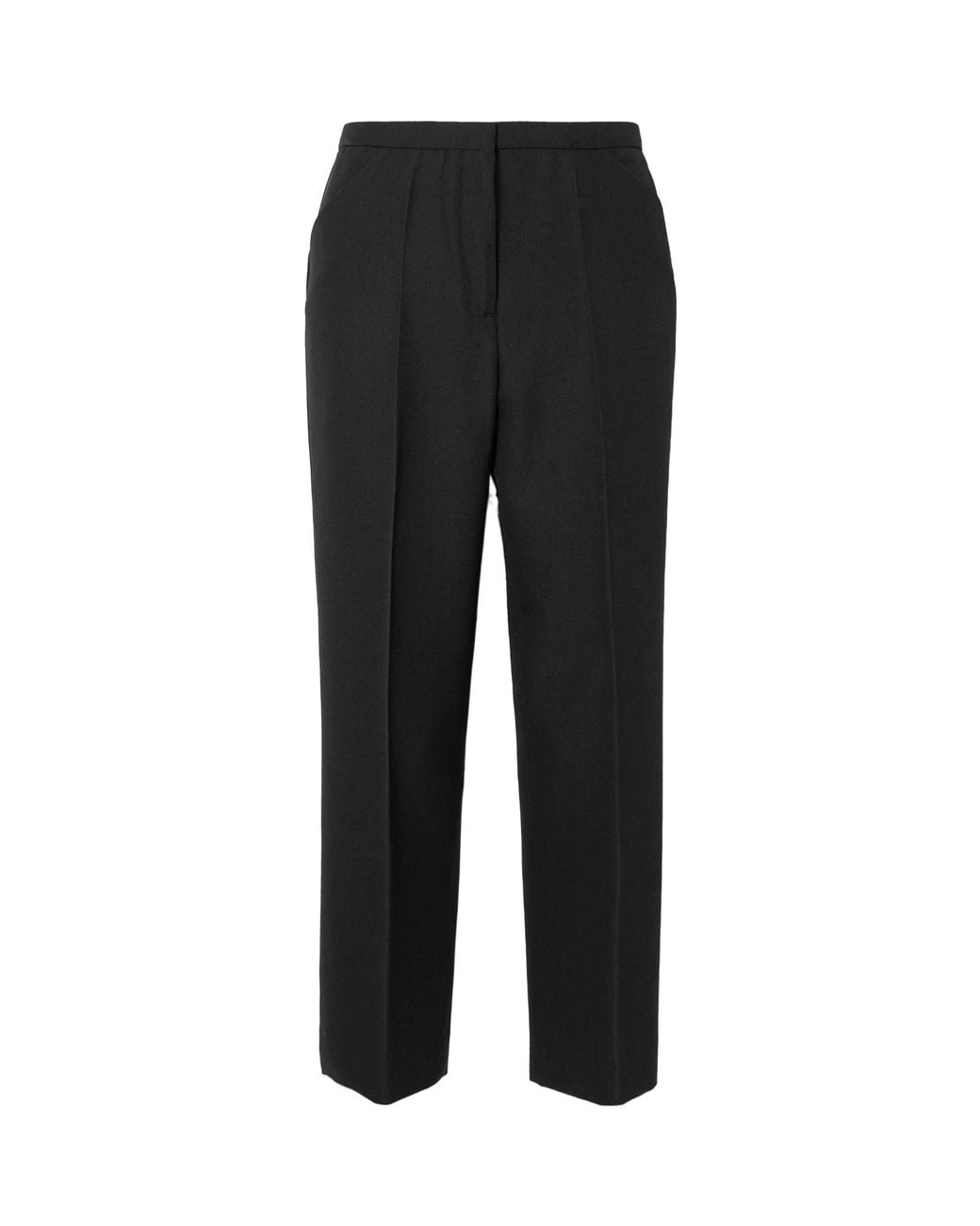 Totême Black Cropped Straight-Leg Trousers
