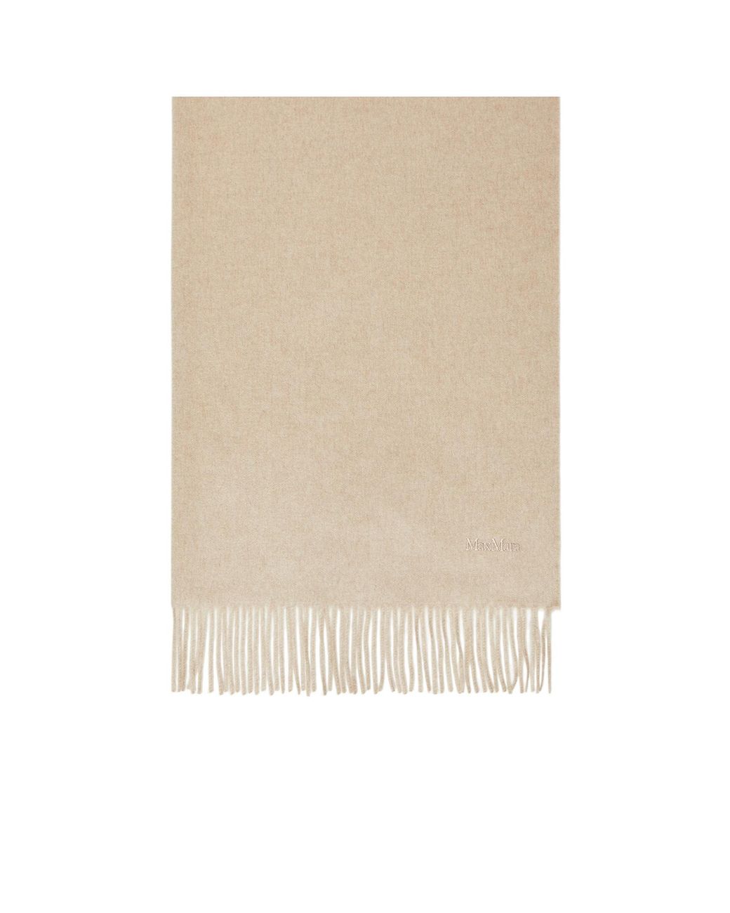 Max Mara Natural Baci Fringed Edge Scarf