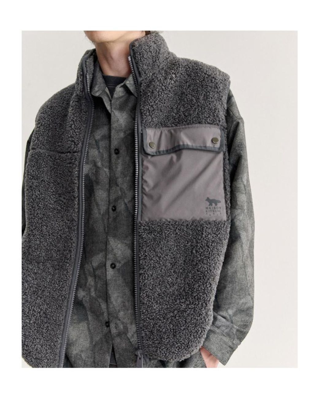 Maison Kitsuné Black Fleece Sleeveless Jacket for men