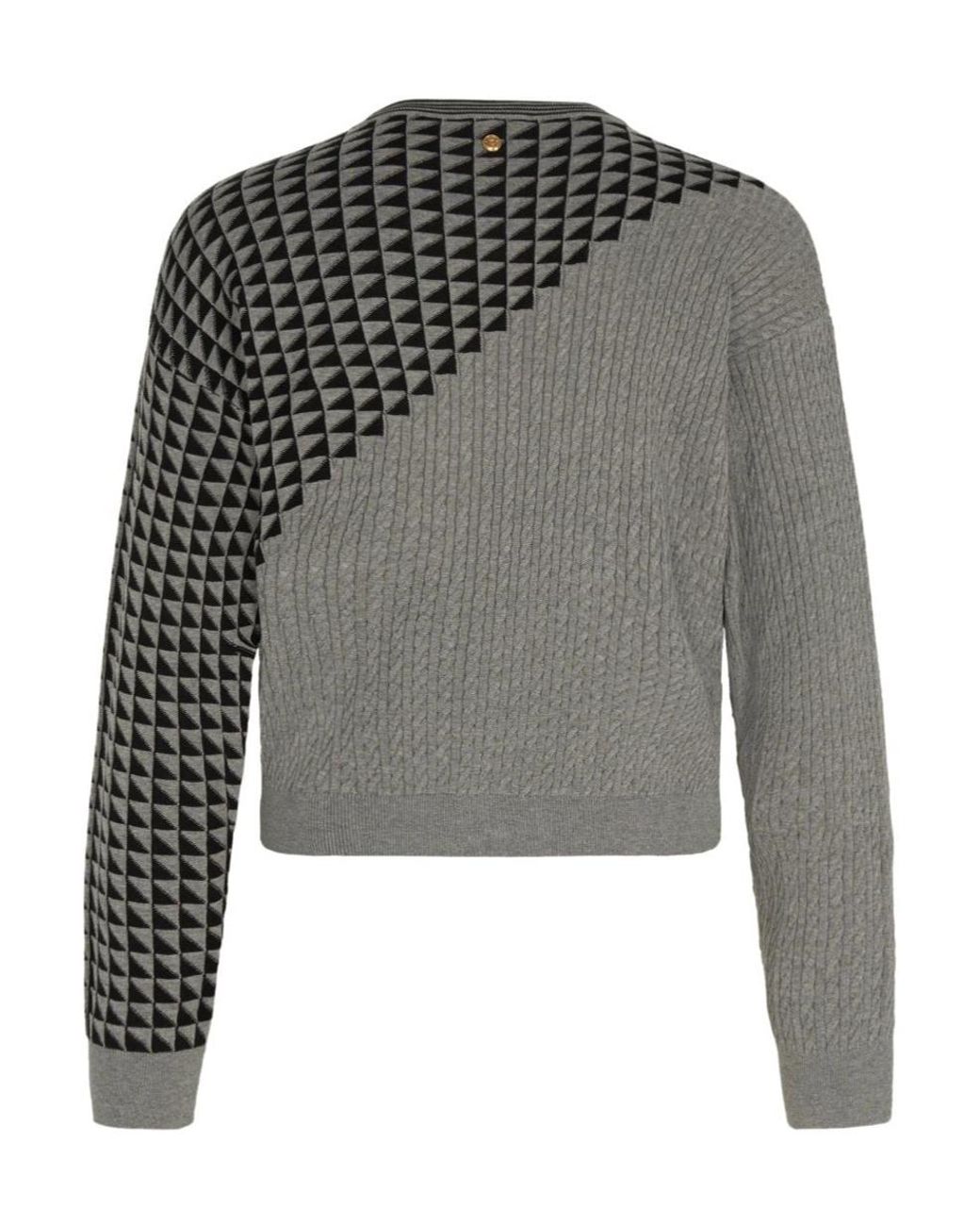 Versace Gray Cable Knit Sweater for men