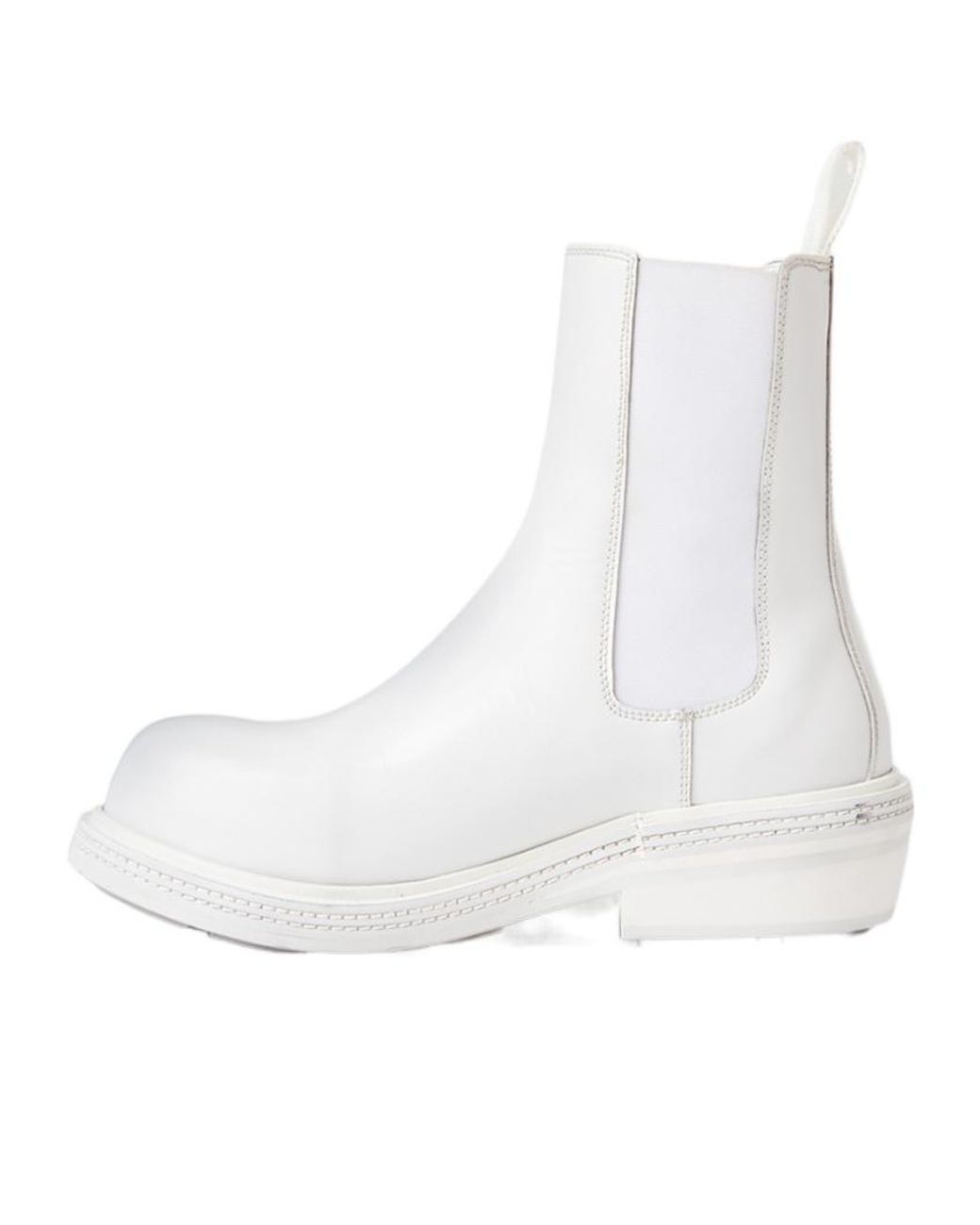 Bottega Veneta White Fireman Chelsea Ankle Boots