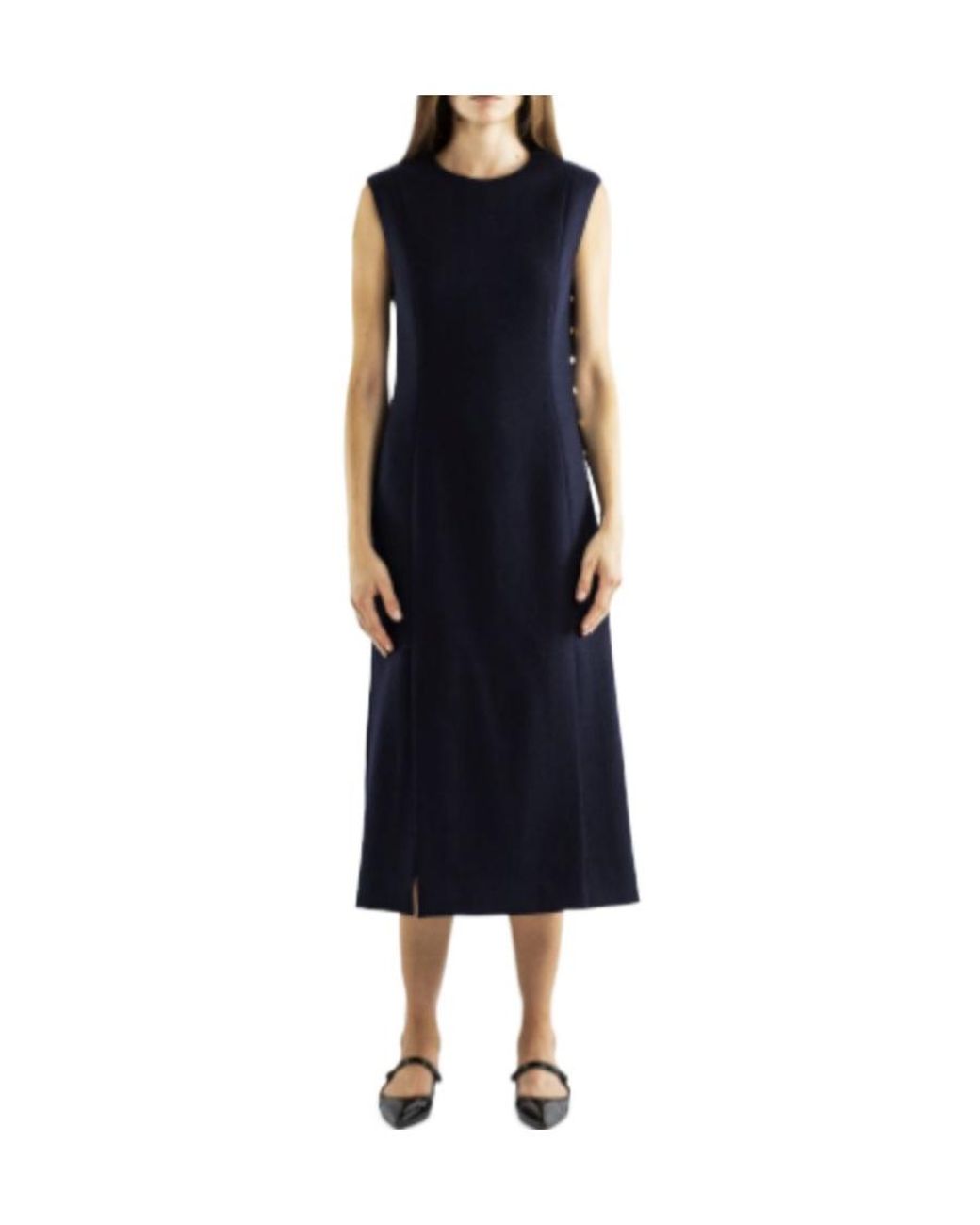 Thom Browne Blue Wool Midi Dress