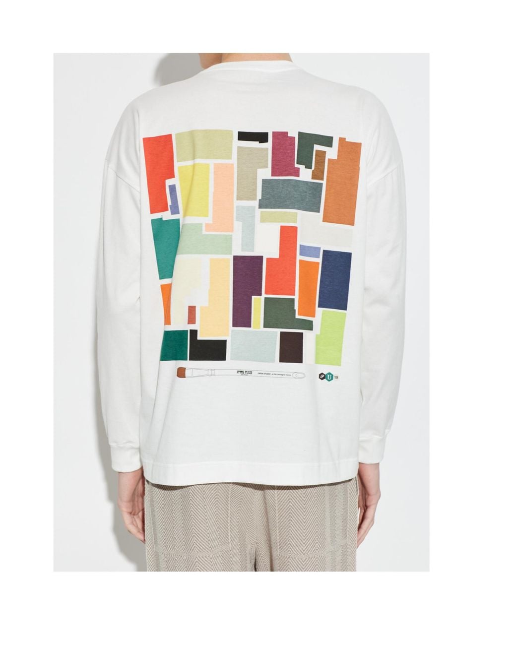 Homme Plissé Issey Miyake White Long-Sleeve Graphic T-Shirt for men