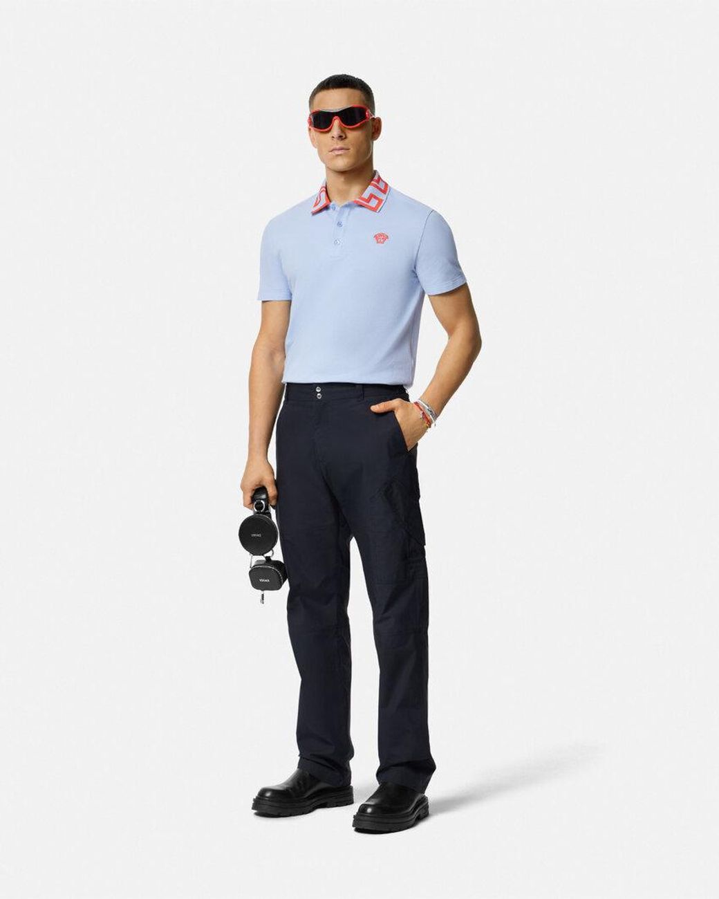 Versace Blue Meduda Polo Shirt for men