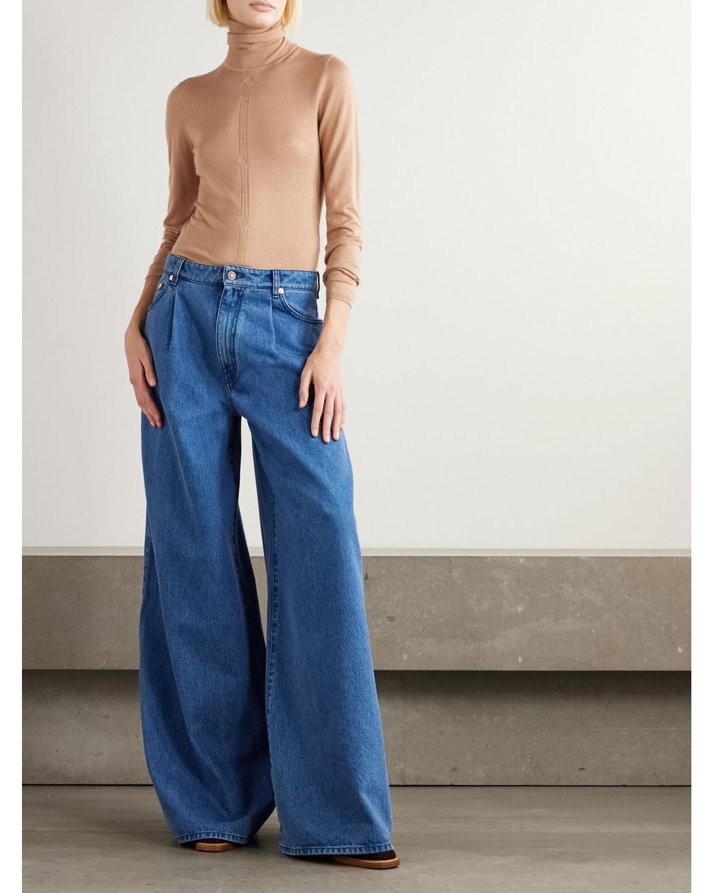 Gabriela Hearst Natural Steinem Cashmere And Silk-Blend Turtleneck Sweater