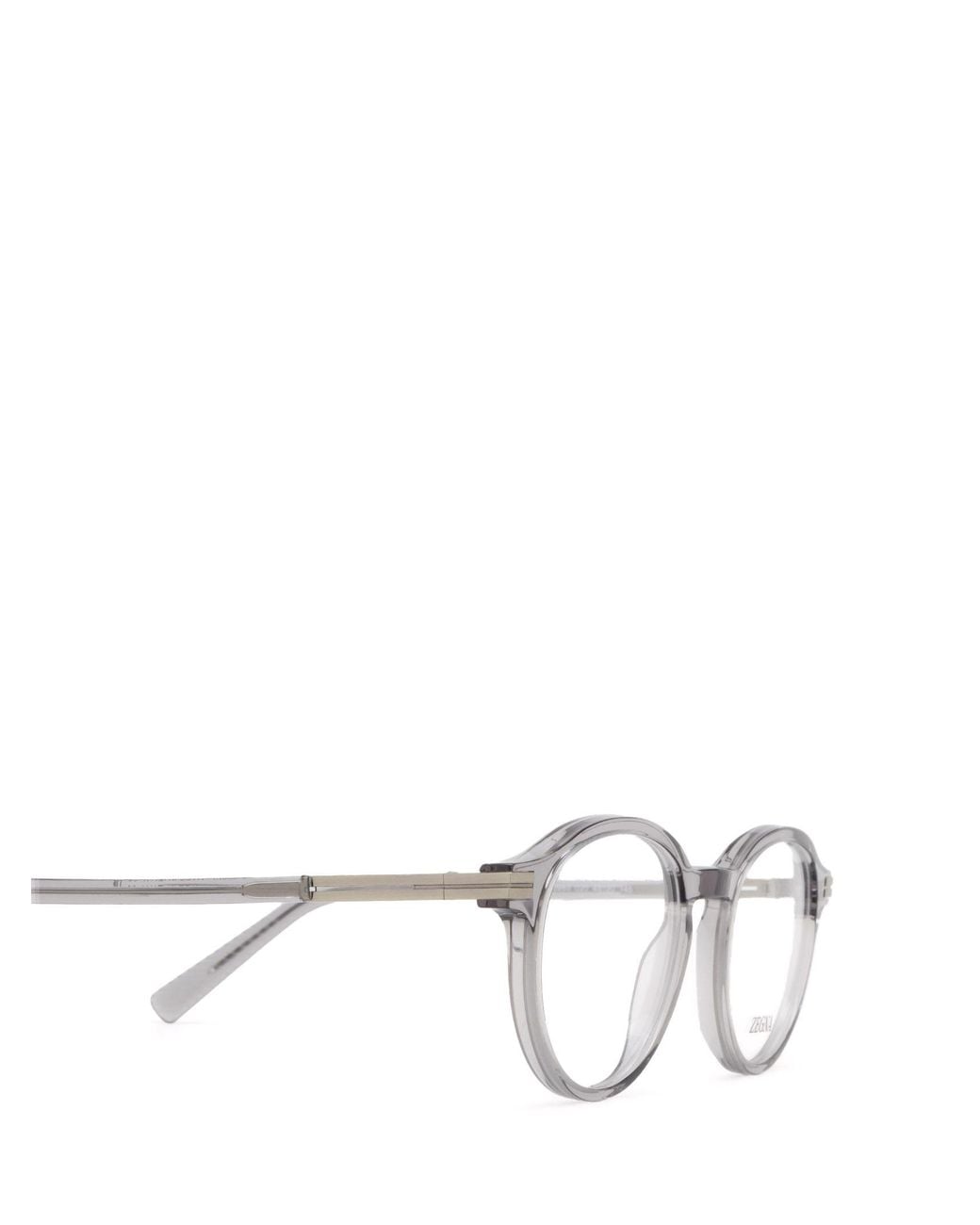 Zegna White Round Frame Glasses for men
