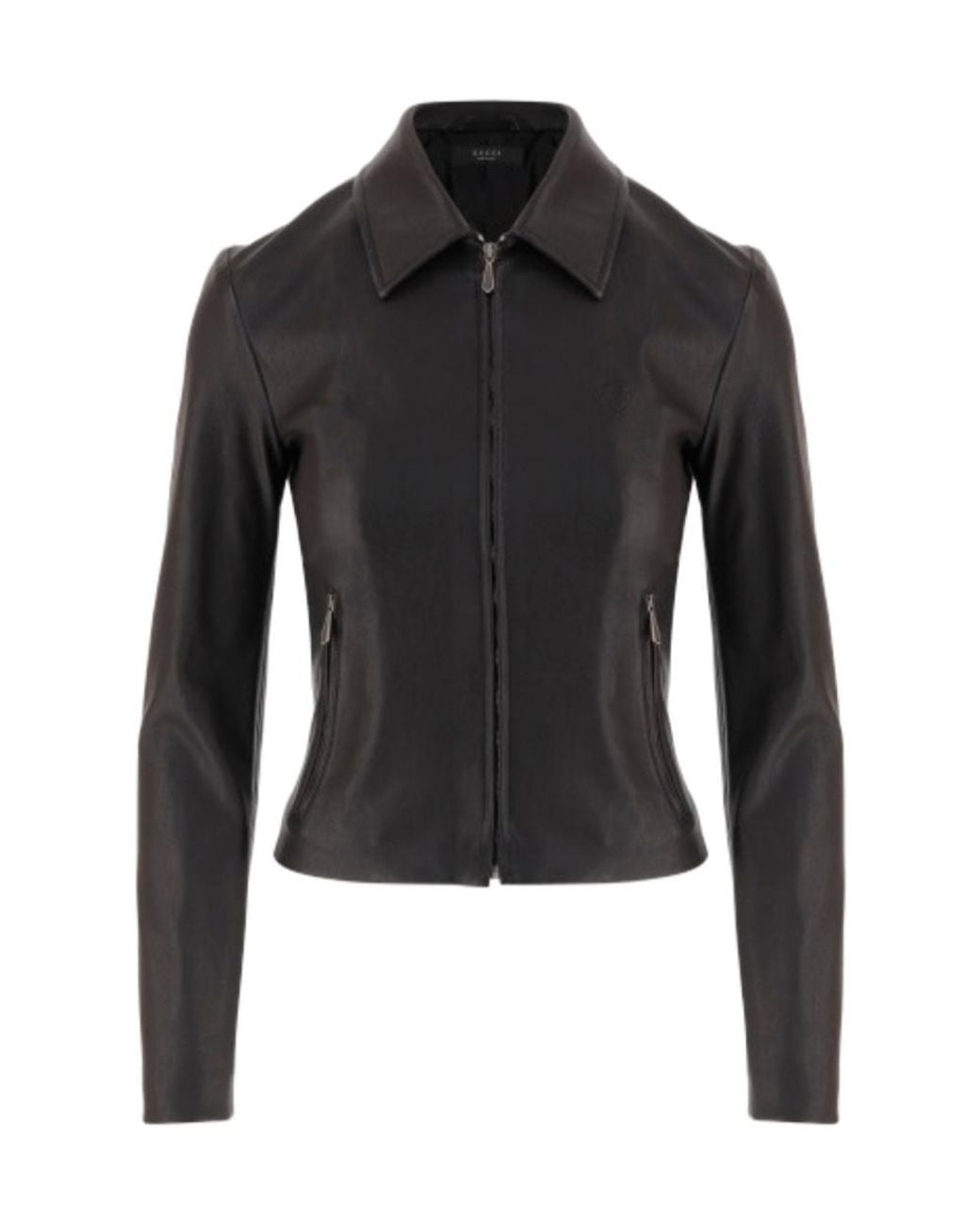 Gucci Black Washed Stretch Nappa Leather Jacket for men