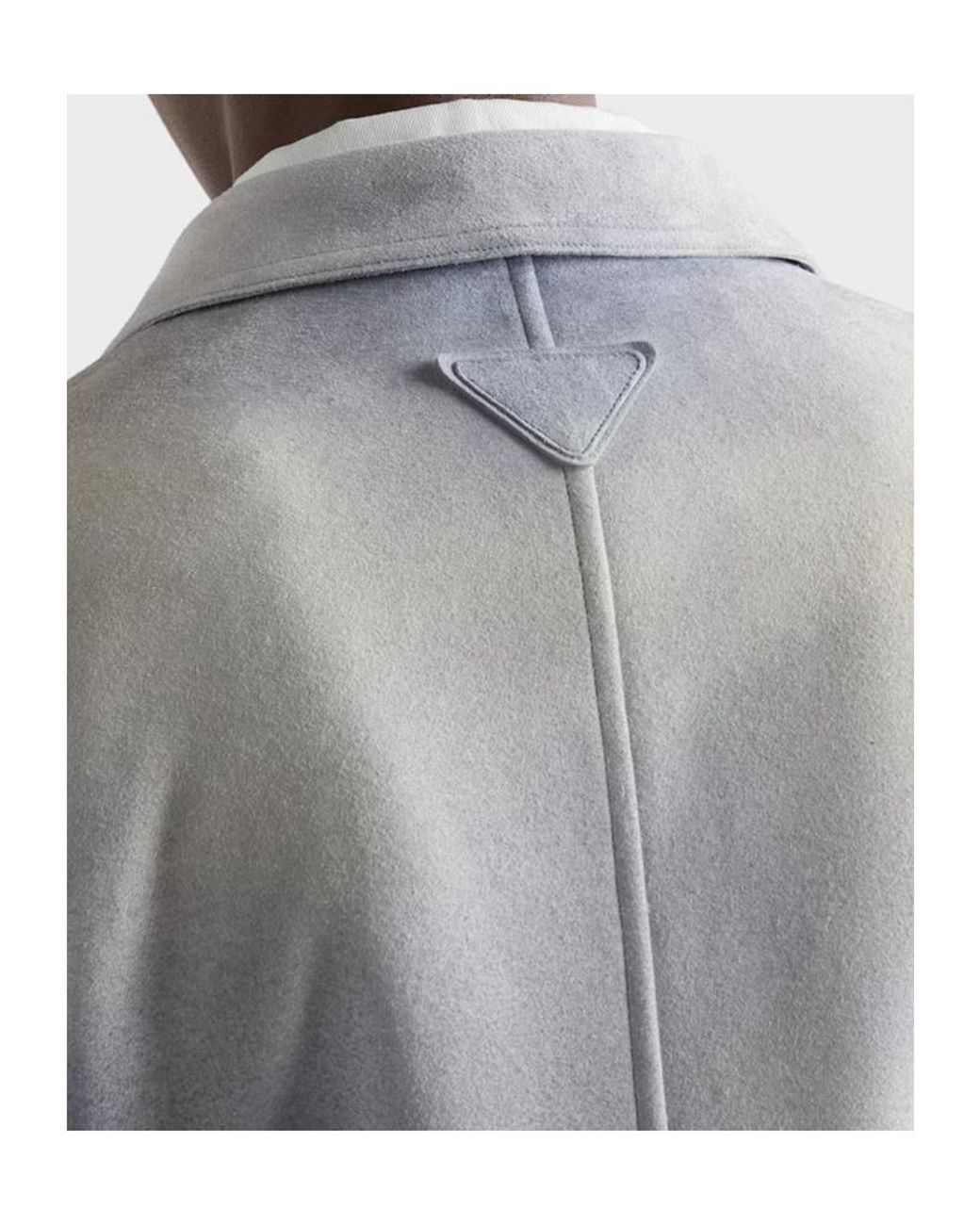 Prada Gray Suede Caban Jacket for men