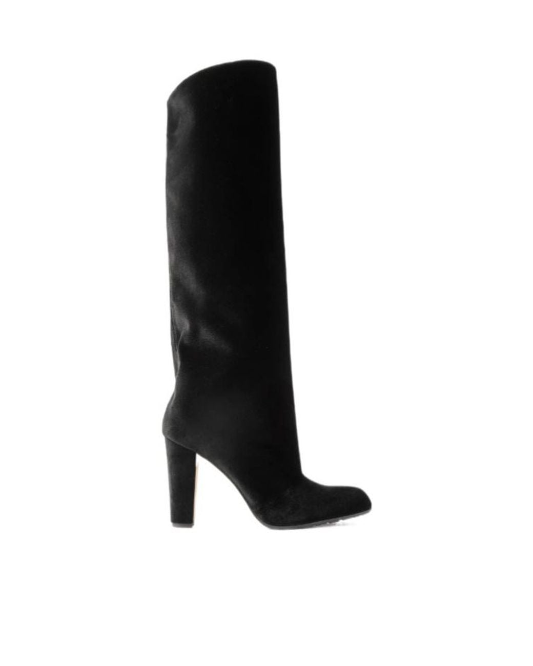 Manolo Blahnik Black Garder 45 Velvet Knee Boots