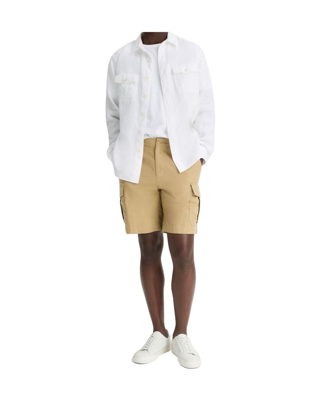Vince White Belt Loop Shorts for men
