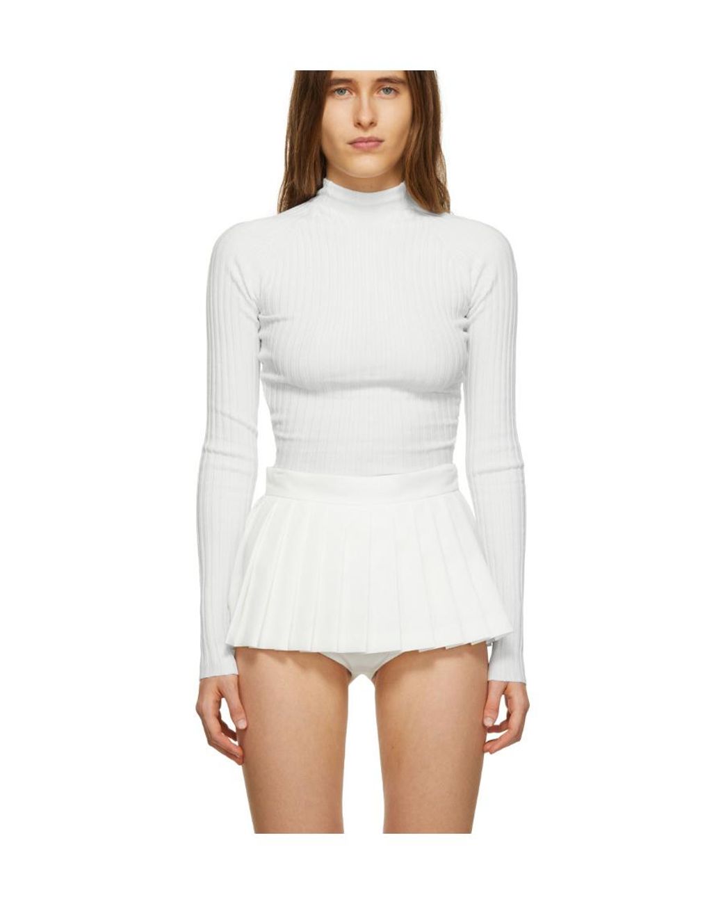 Dion Lee White Cut-Detail Cropped Top