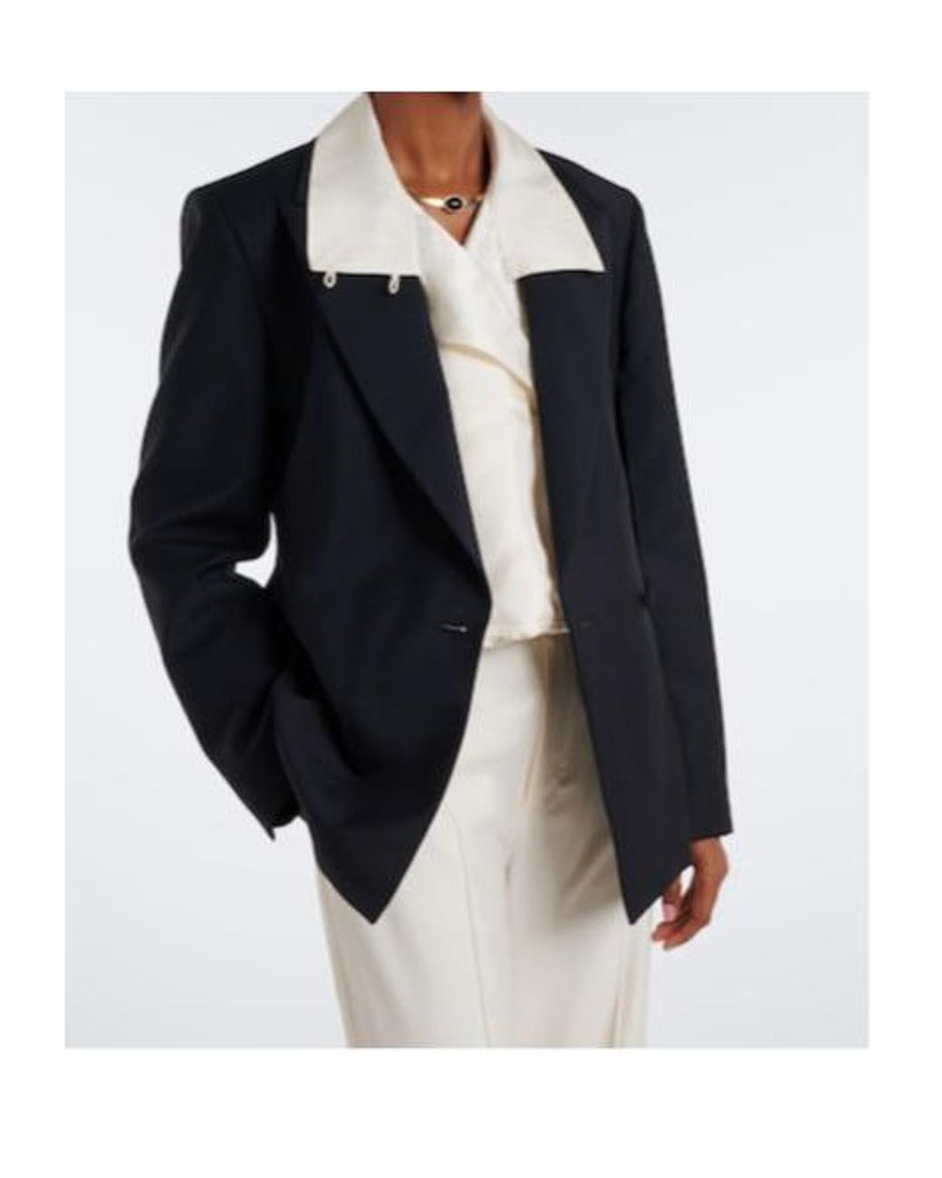 Rohe Blue Double-Breasted Wool And Mohair Blazer