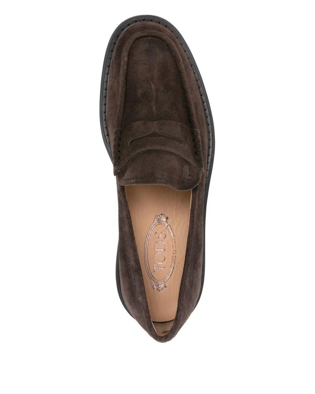 Tod's Brown Round-Toe Slip-On Loafers for men