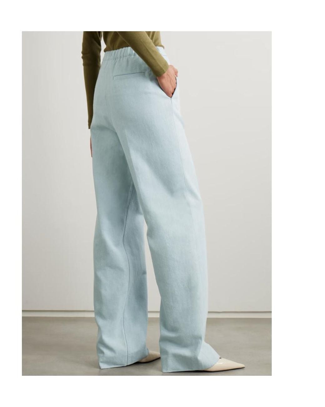 Loulou de Saison Blue Zora Wide-Leg Casual Pants