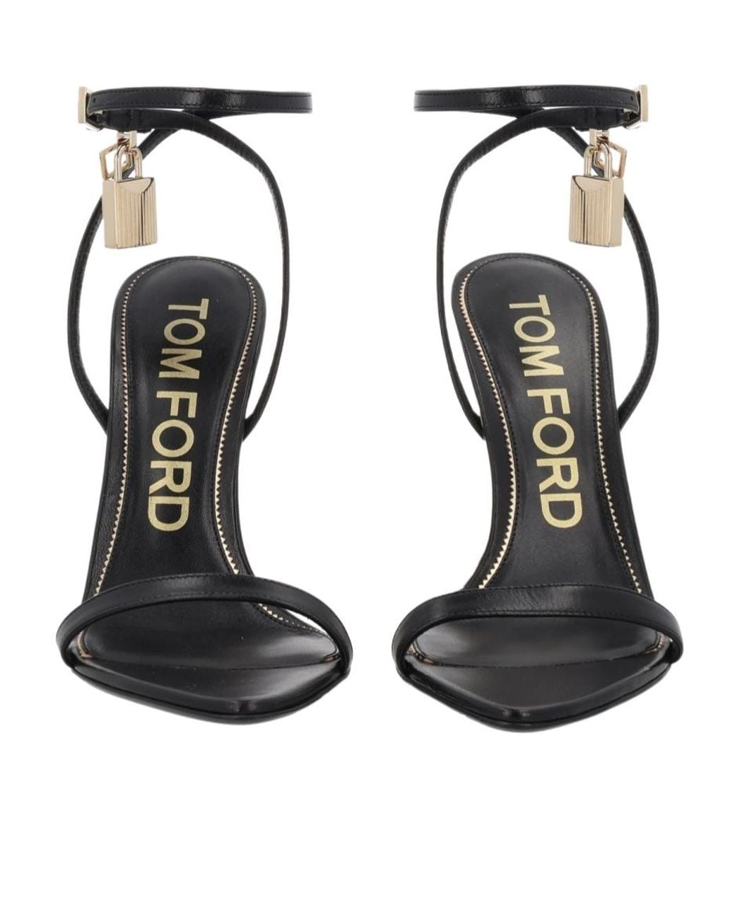 Tom Ford Black Padlock Pointy Naked Sandals