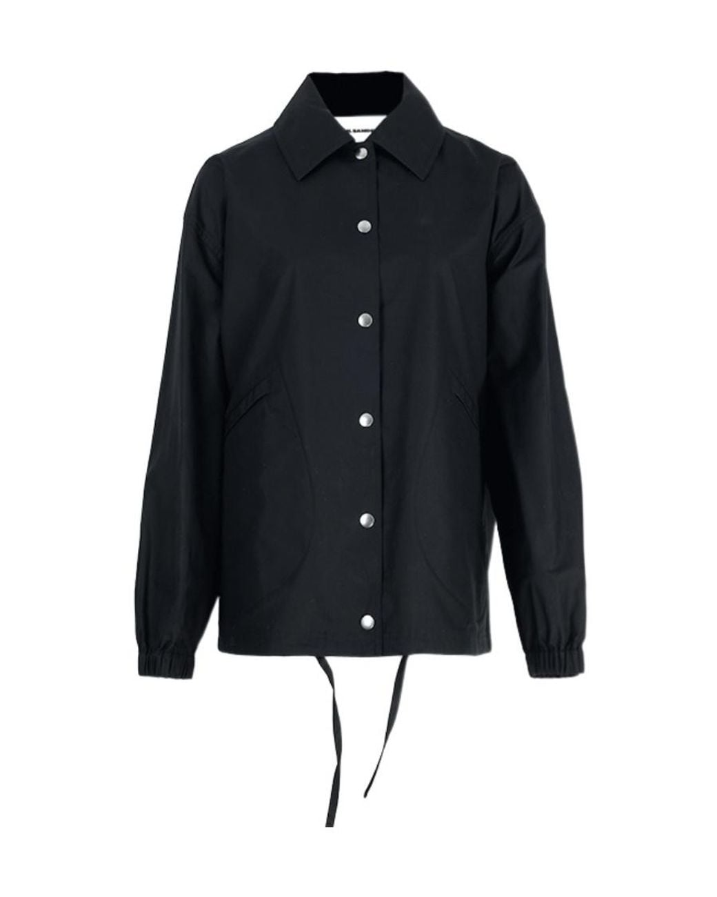 Jil Sander Blue Logo-Printed Drawstring Shirt Jacket