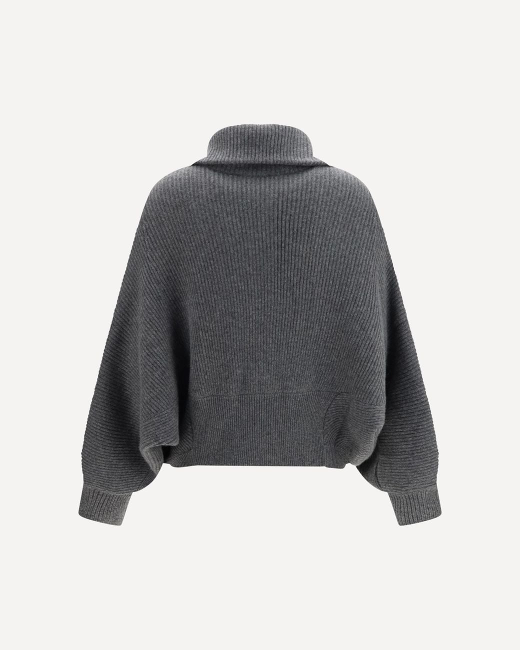 Brunello Cucinelli Gray Ribbed-Knit Cardigan