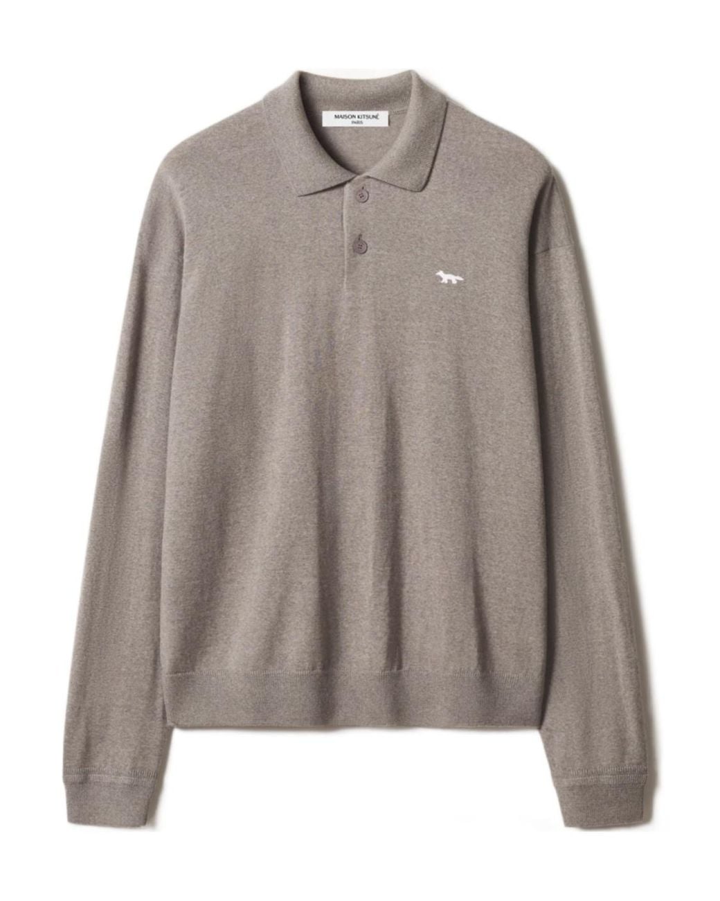 Maison Kitsuné Brown Long-Sleeve Polo Shirt for men