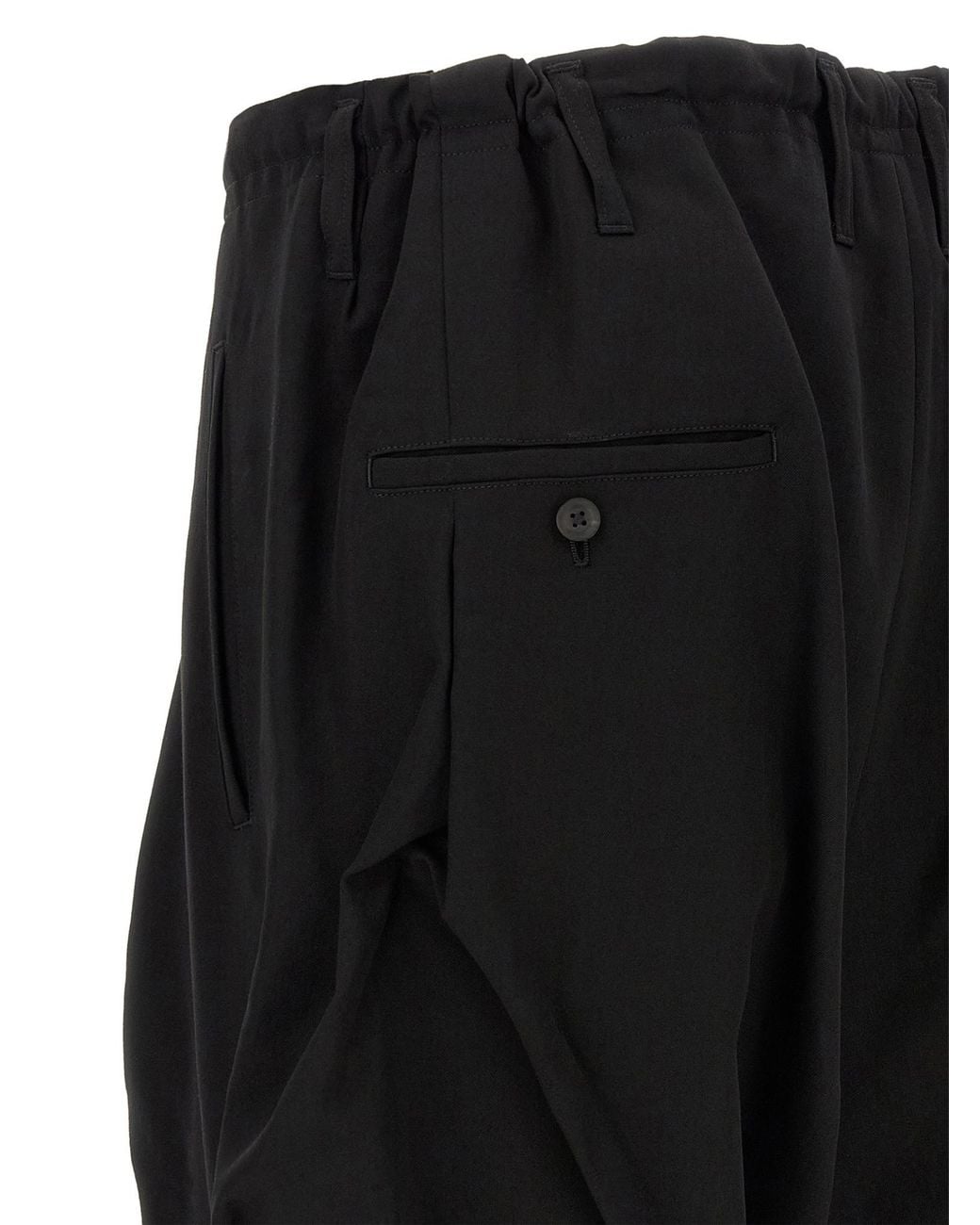 Yohji Yamamoto Black 'Tuck Pants' Pants for men
