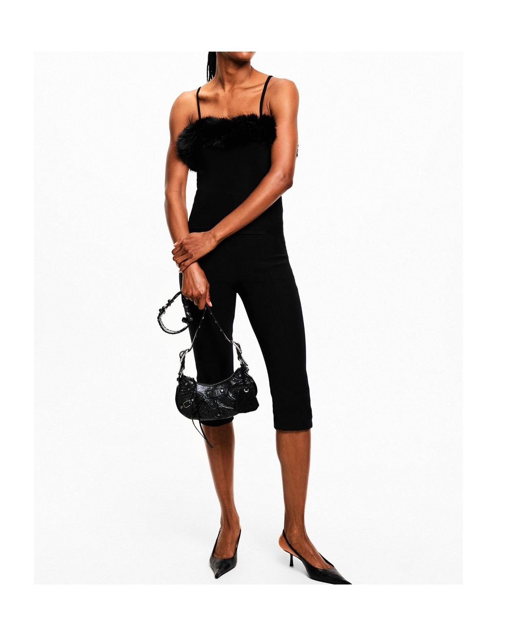 Balenciaga Black Slim-Fit Camisole Crop Top