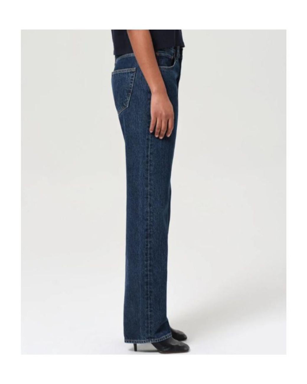 Agolde Blue High-Rise Straight-Leg Jeans