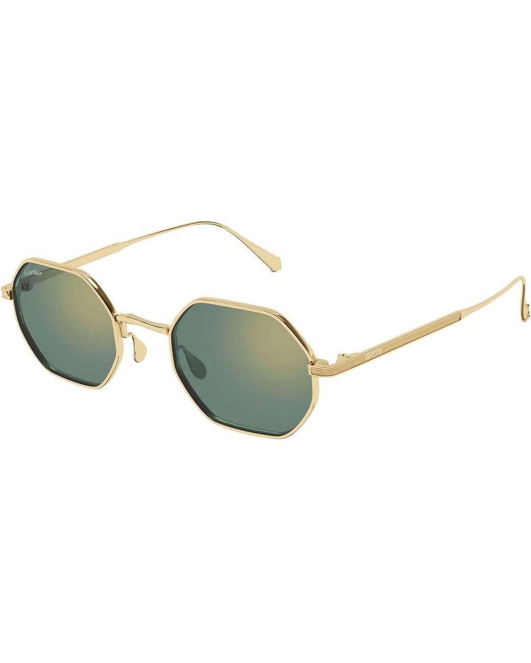 Cartier Green Geometric Frame Sunglasses for men