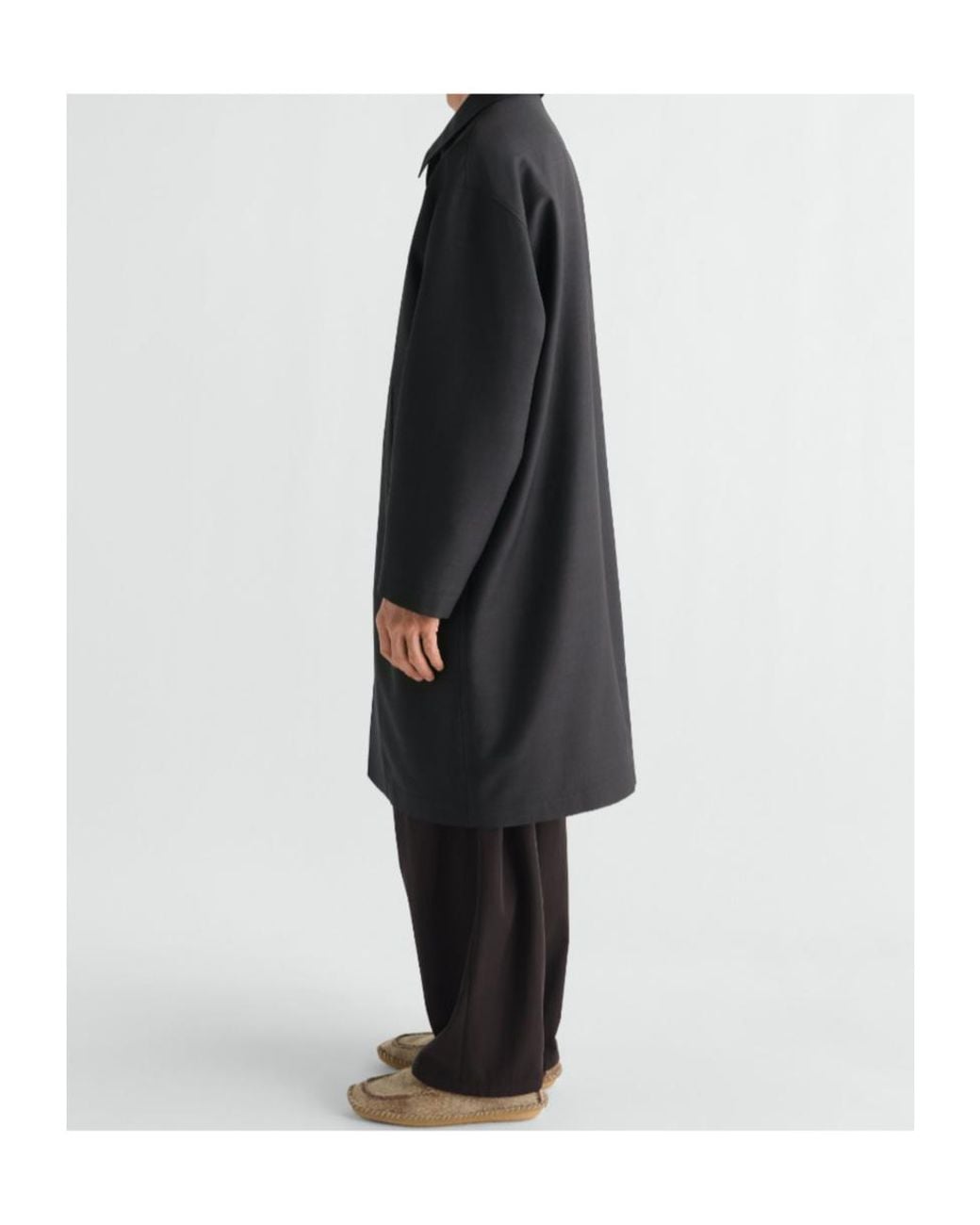 Lemaire Black Car Coat for men
