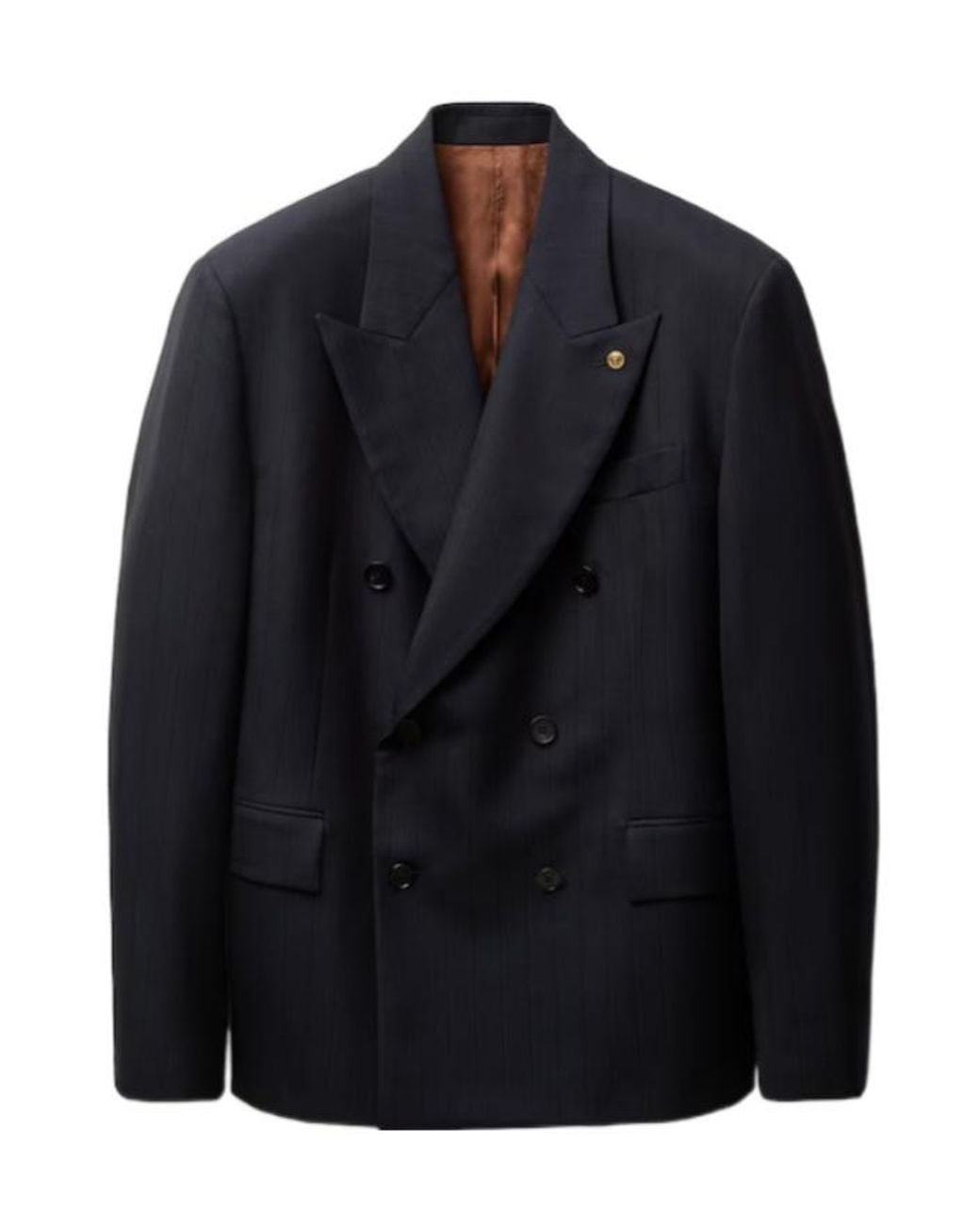 Versace Blue Pinstripe Boxy Blazer for men