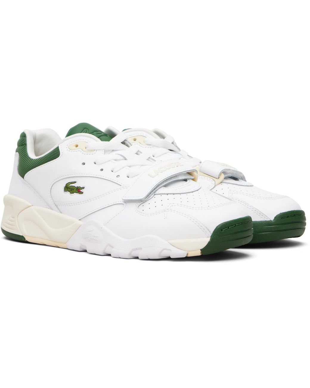 Lacoste White Game Train Pro Leather Sneakers for men