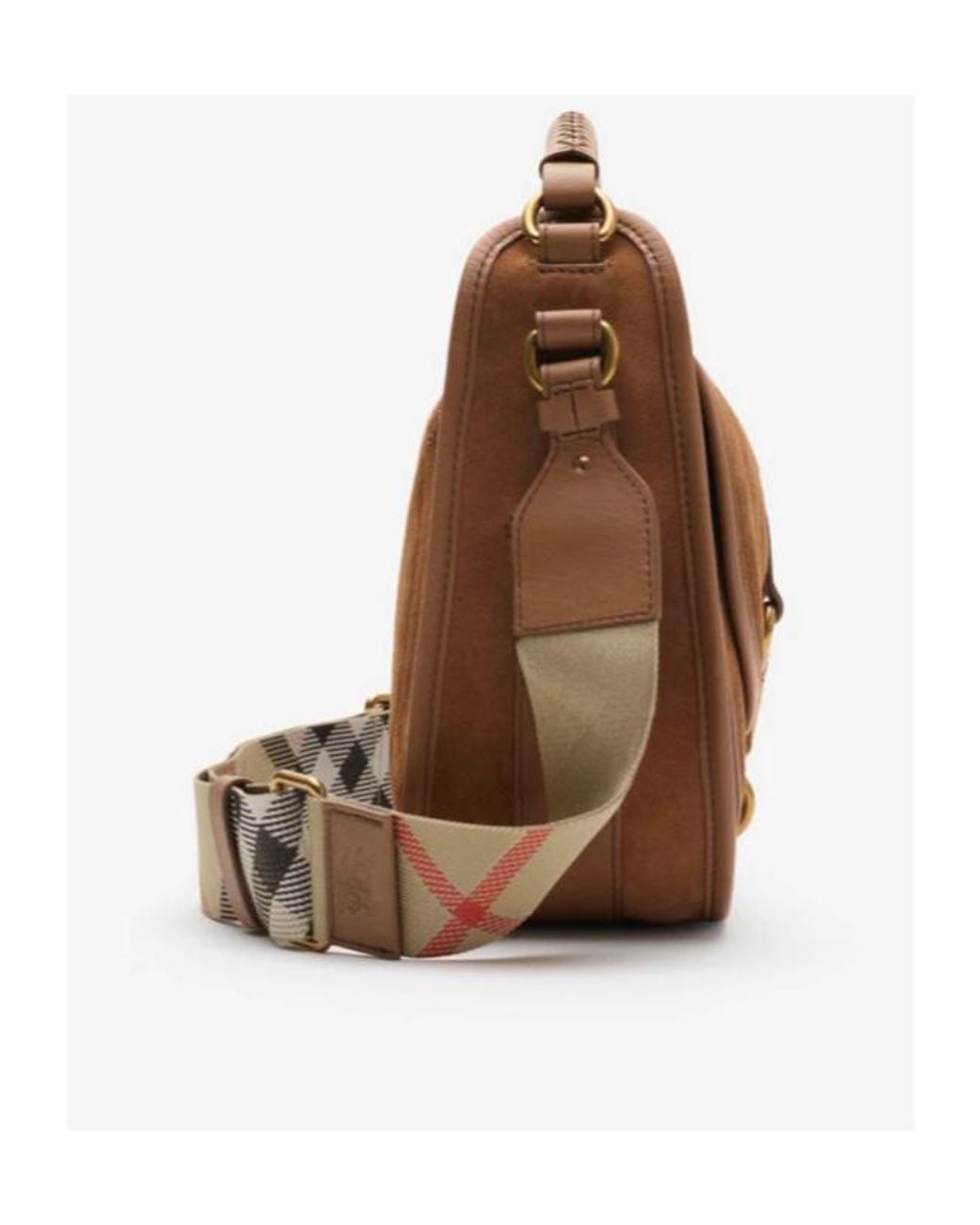 Burberry Brown Small Calfskin B Clip Messenger Bag
