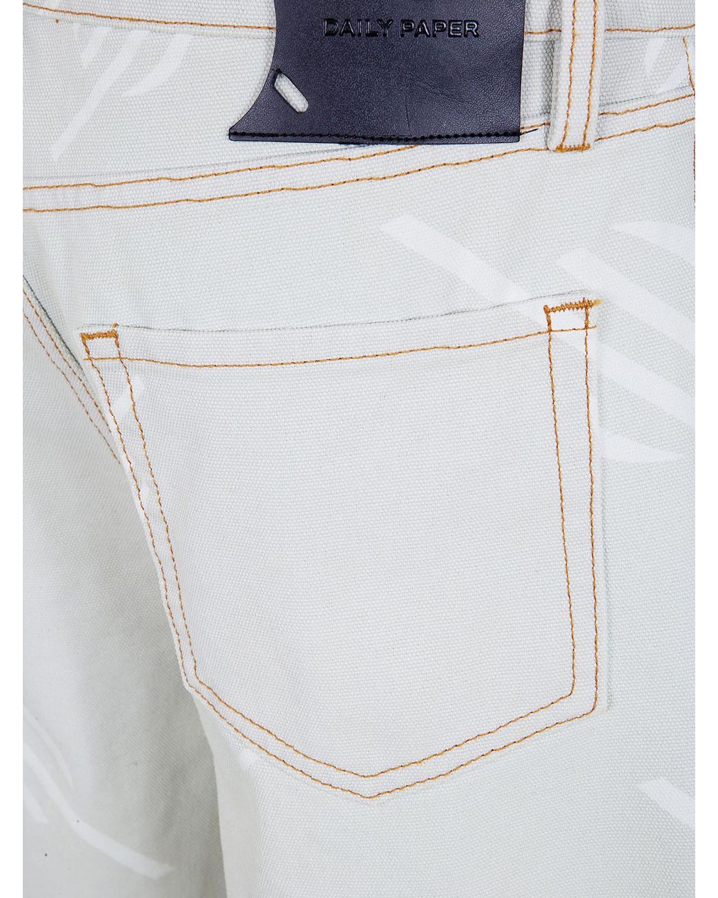 Daily Paper White Logo-Print Contrast-Stitch Shorts for men