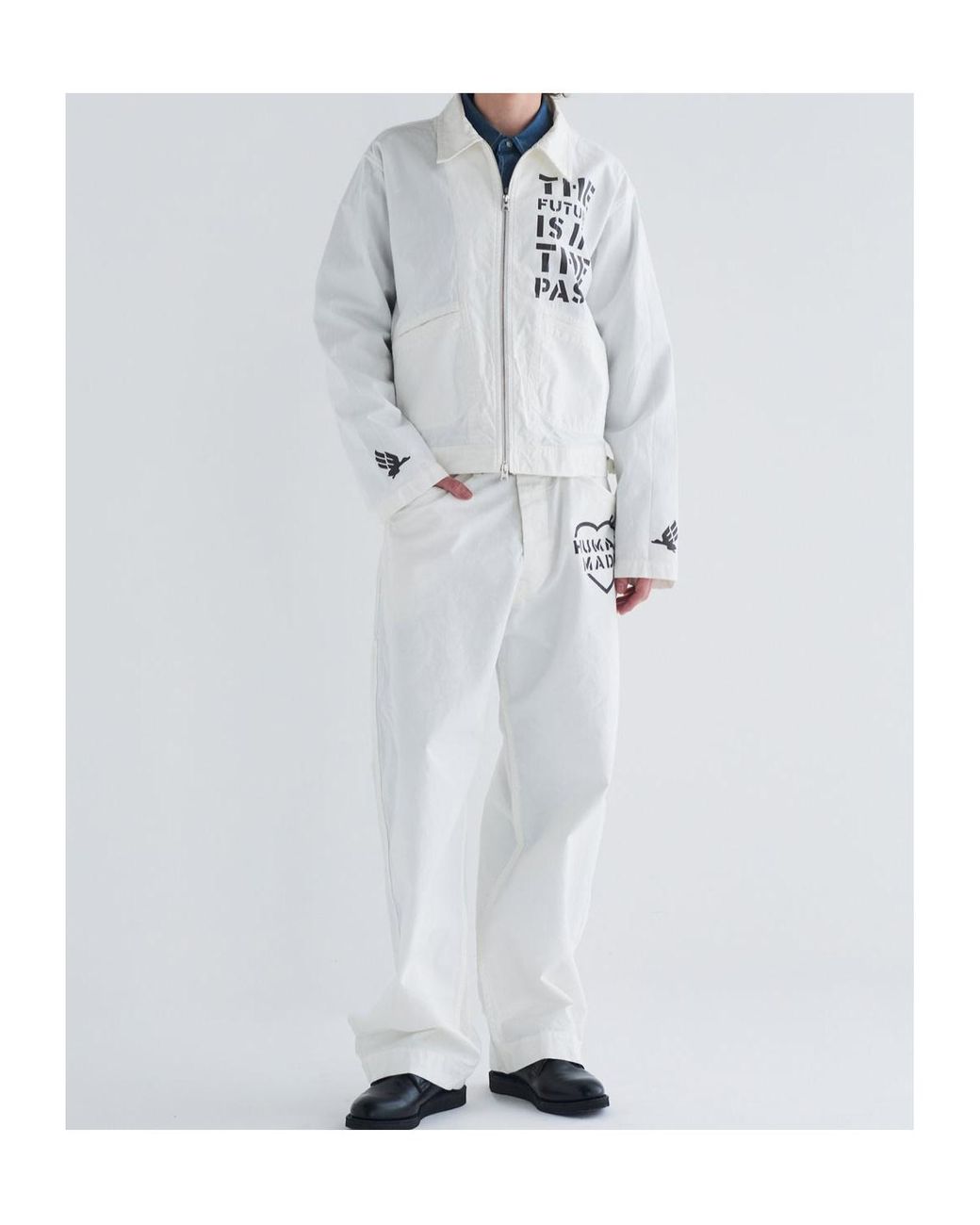 Human Made White Graphic Print Pants for men