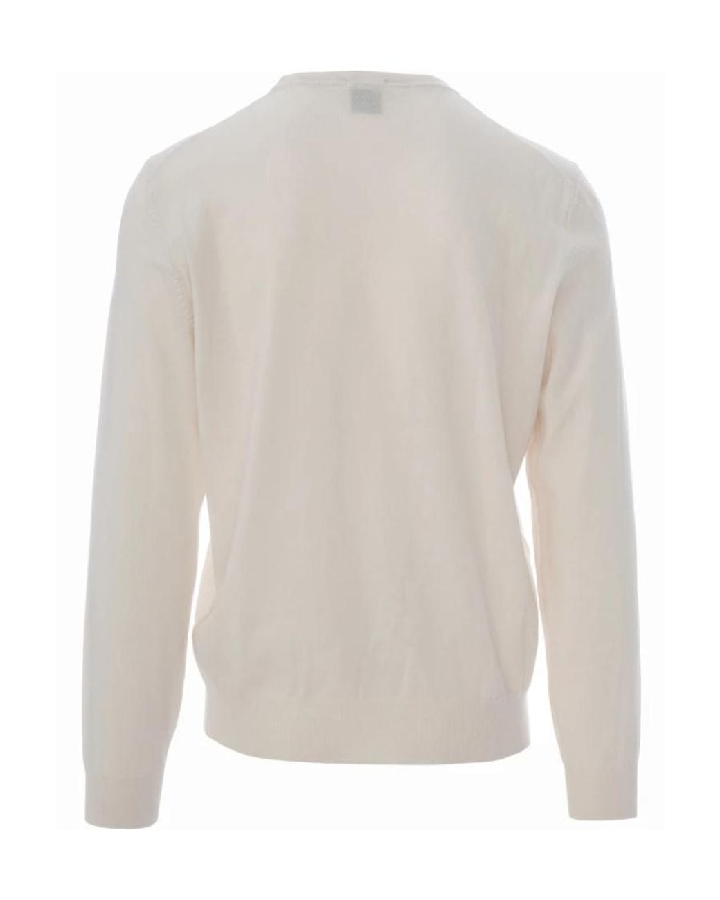 Boss White Logo-Embroidered Cotton Jumper for men