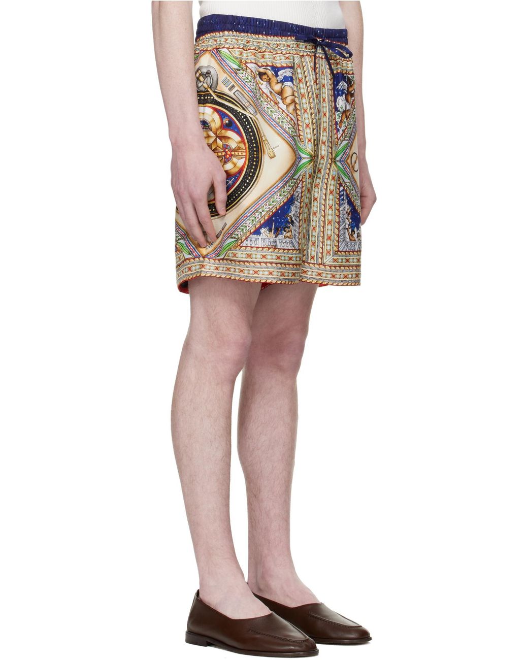 Casablanca Blue Take Me To Church Satin Shorts for men