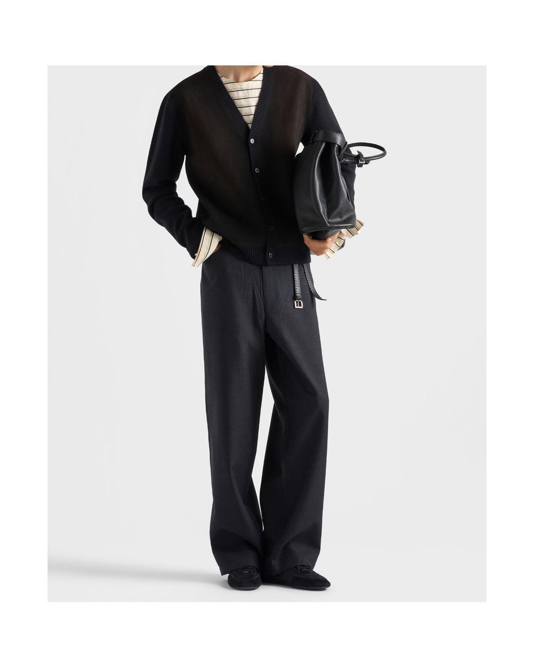 Prada Blue Wool Pants for men