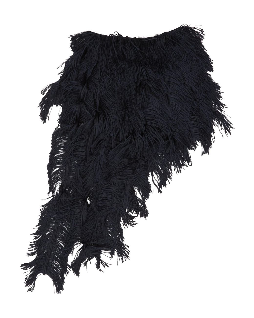 Alaïa Black Alaïa Asymmetric Fringed Skirt