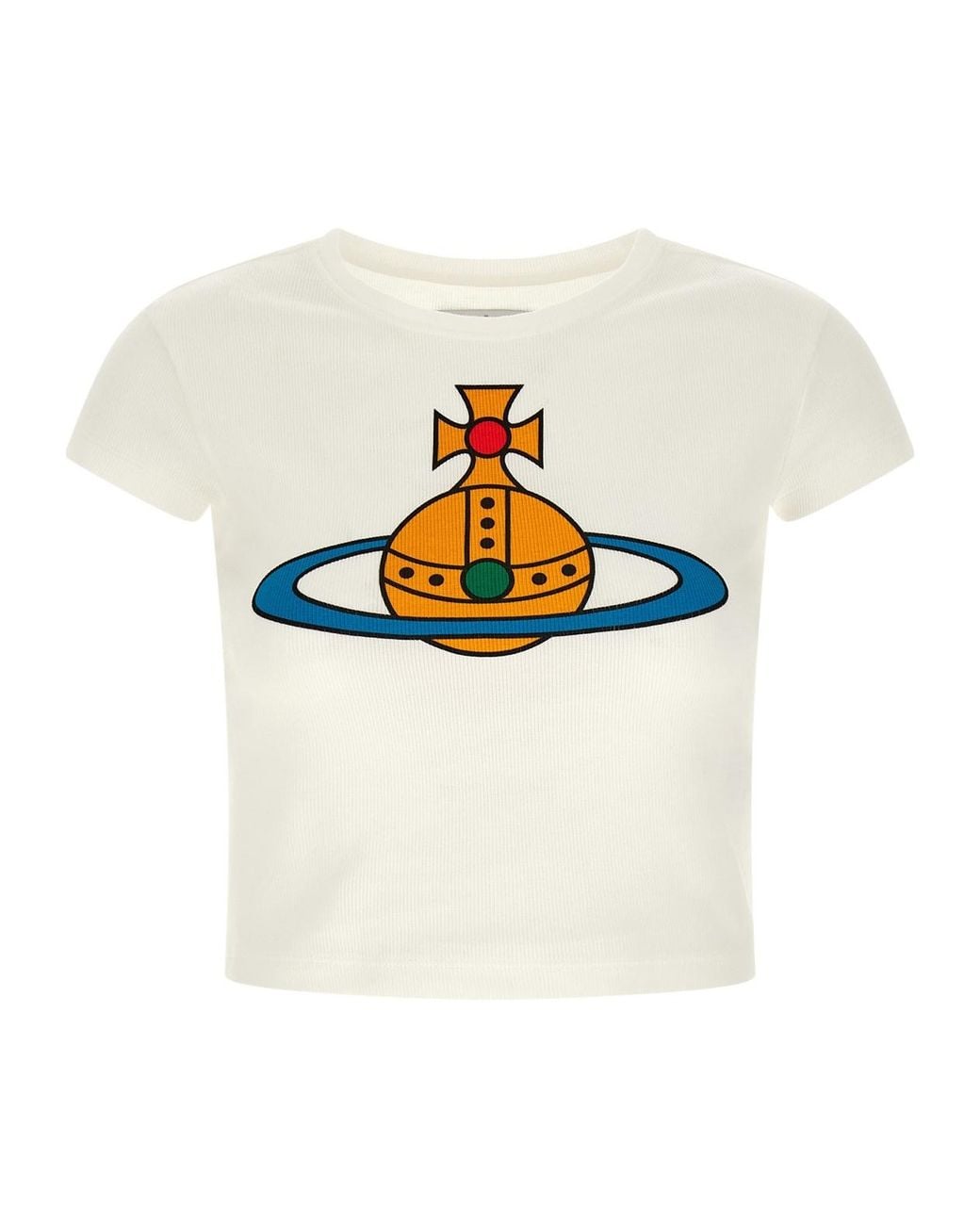 Vivienne Westwood White Oversized Orb Baby Tee