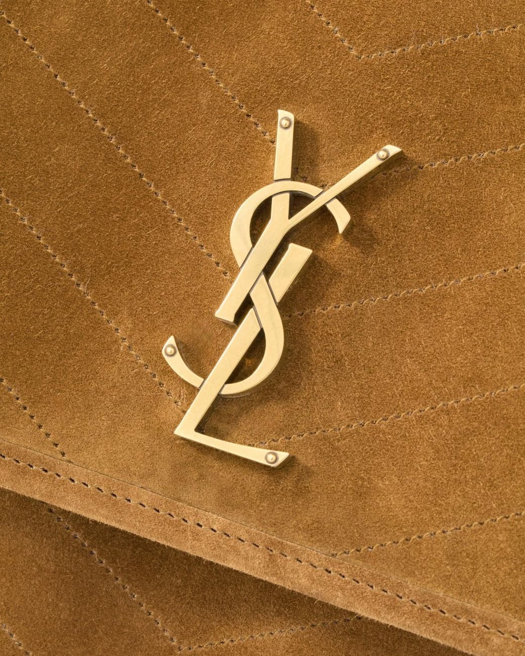 Saint Laurent Brown Monogram Quilted Shoulder Bag