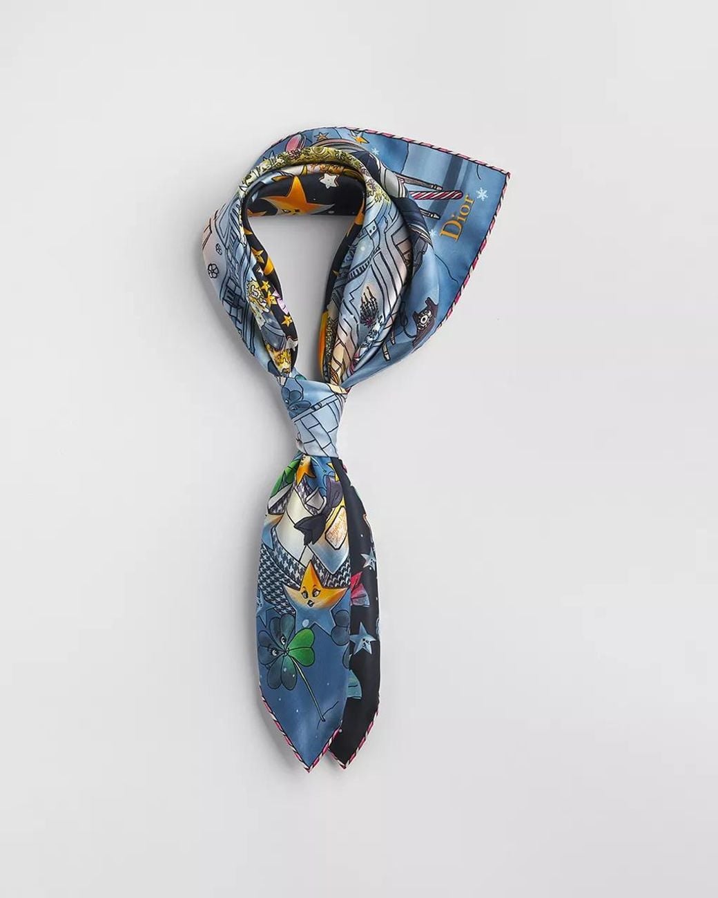 Dior Blue Noël À Montaigne 90 Square Scarf